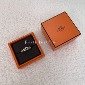 Hermes Chaine d'ancre Pendant Enchainee 925 Sterling Silver Ring