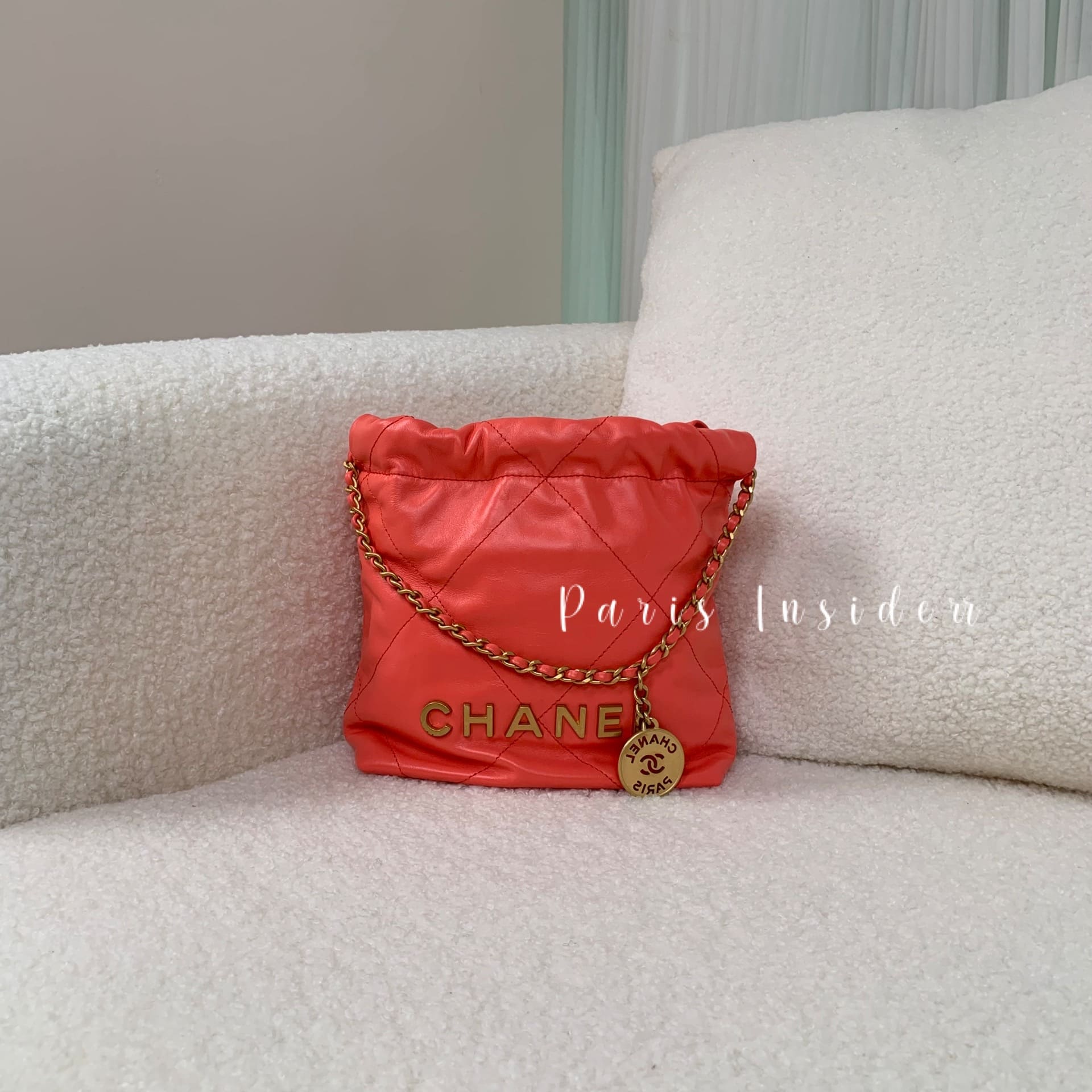 Chanel 22 Bag Mini Pink Coral