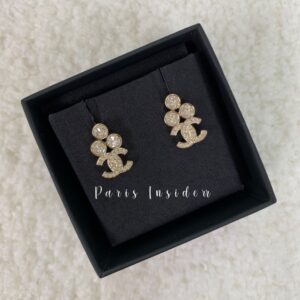Chanel CC Logo Earrings Light GHW