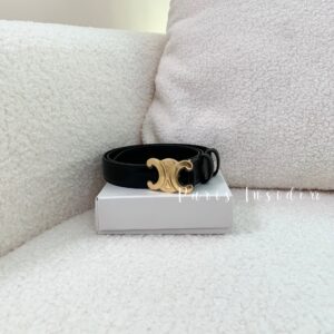 Celine Medium Triomphe Belt Black
