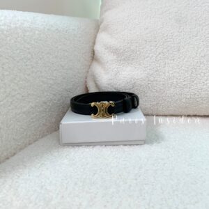Celine Small Triomphe Belt Black