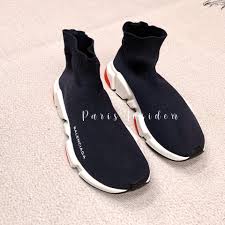 Balenciaga Speed 2.0 Recycled Knit Sneakers Black Red Sole - Paris Insider HK limited