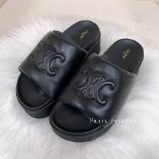 Celine Block Triomphe slippers – black 黑 - Paris Insider HK limited