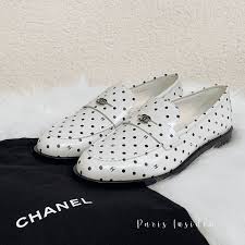Chanel 24p Loafers Flat shoes – polka dot 黑白波點 - Paris Insider HK limited
