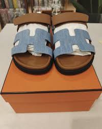 Hermes Chypre Sandal – Blue Clair/Naturel - Paris Insider HK limited