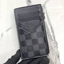 Louis Vuitton Coin Card Holder Black With Grey