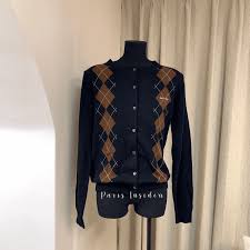 Miu Miu argyle intarsia-knit cardigan - Paris Insider HK limited