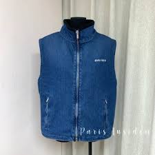 Miu Miu Cashmere Denim Blouson Vest – Navy - Paris Insider HK limited