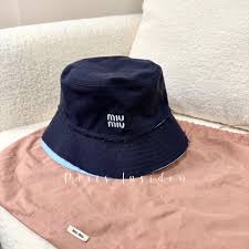 Miu Miu Drill And Poplin Bucket Hat – Blue With Light Blue 藍拼淺藍 - Paris Insider HK limited