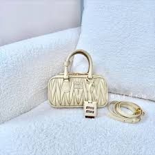Miu Miu Mini Arcadie Matelassé Nappa Leather Bag – Soy Green 淺米色 - Paris Insider HK limited